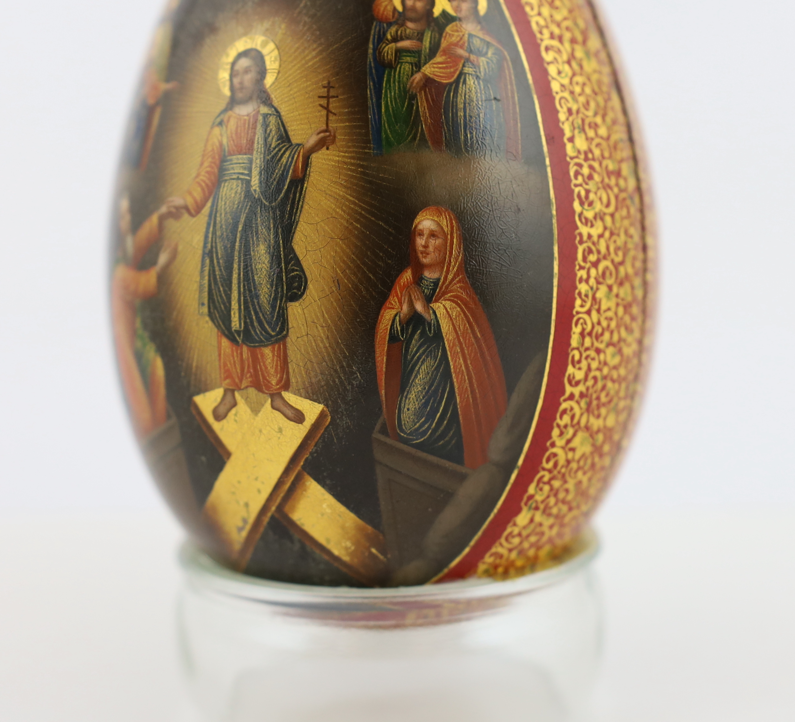 A Russian lacquer ‘Old Believers’ Easter egg, c.1860-80